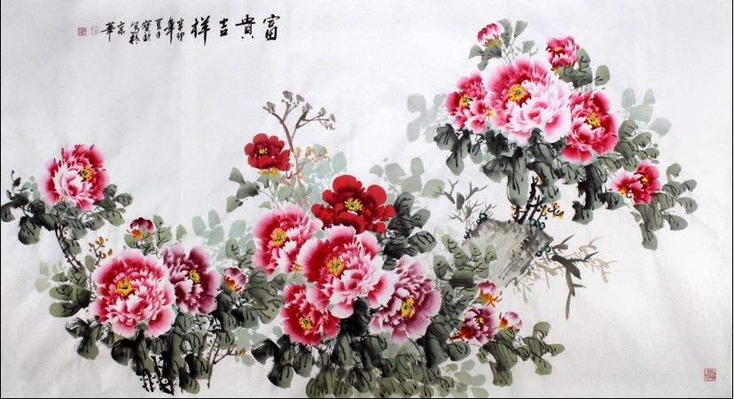 六尺牡丹图