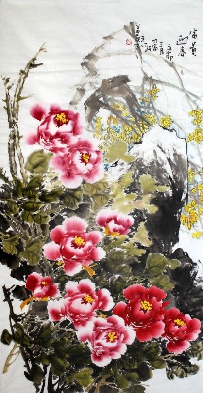 四尺牡丹《富贵迎春》