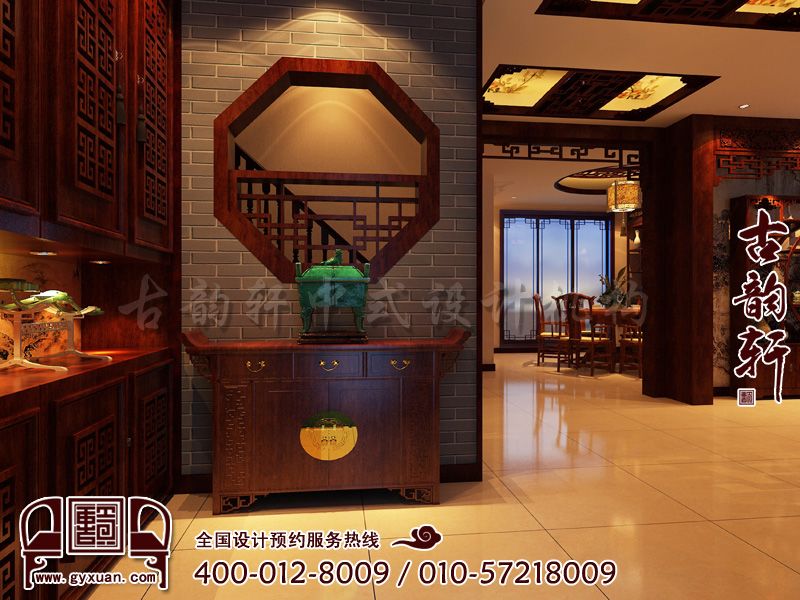 家居中式装修图片-玄关