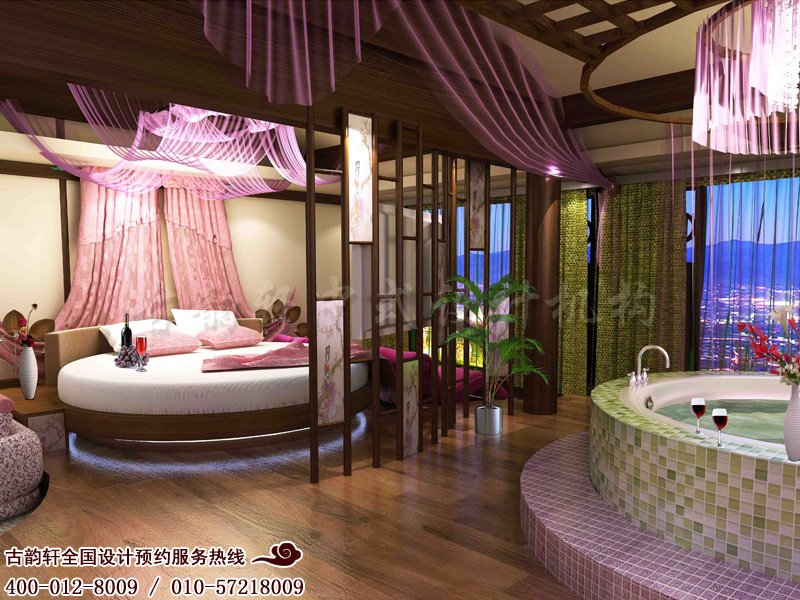 客栈卧房中式装修效果图