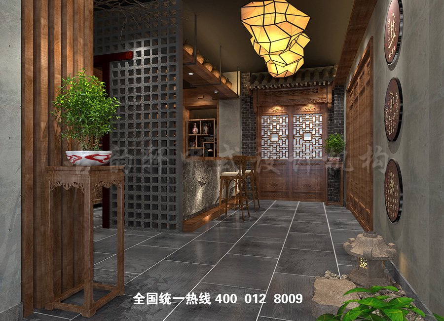 西安古典中式风格_养生会馆操作区装修效果图