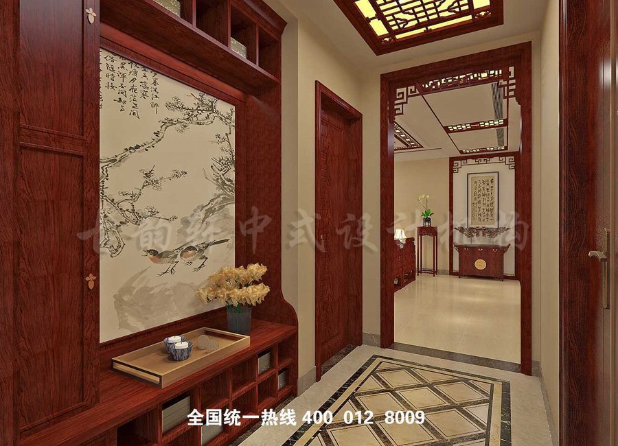 简约中式家装门厅装修效果图