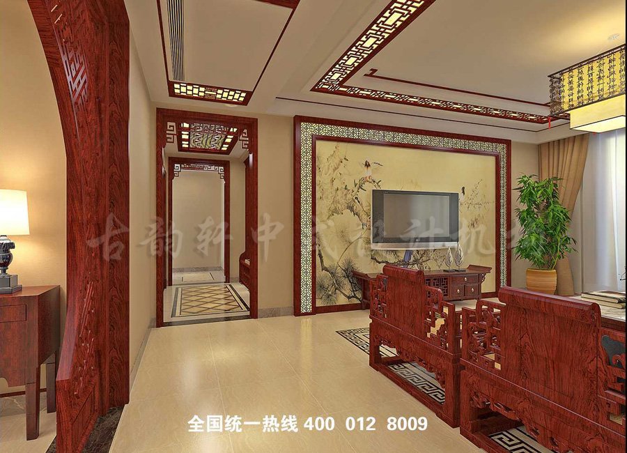 简约中式家装过道装修效果图