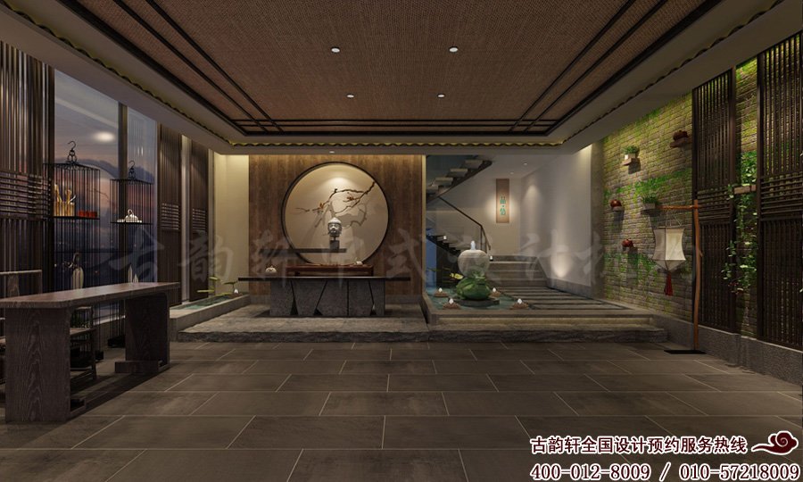 现代中式风格茶会所设计效果图