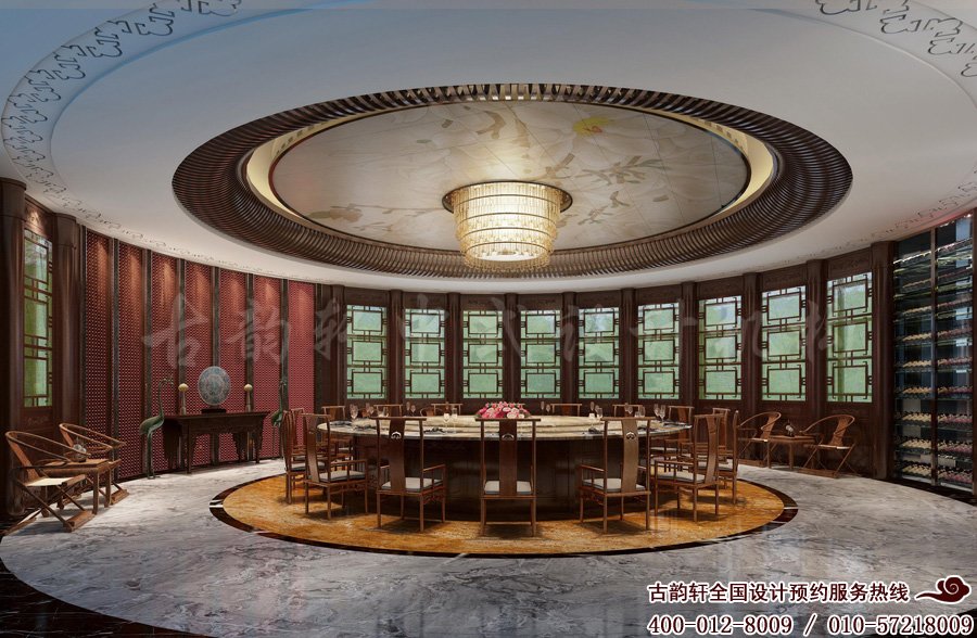 现代中式风格_高档会所装修效果图