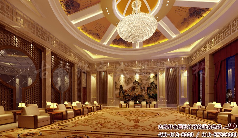 现代中式风格_豪华酒店装修效果图