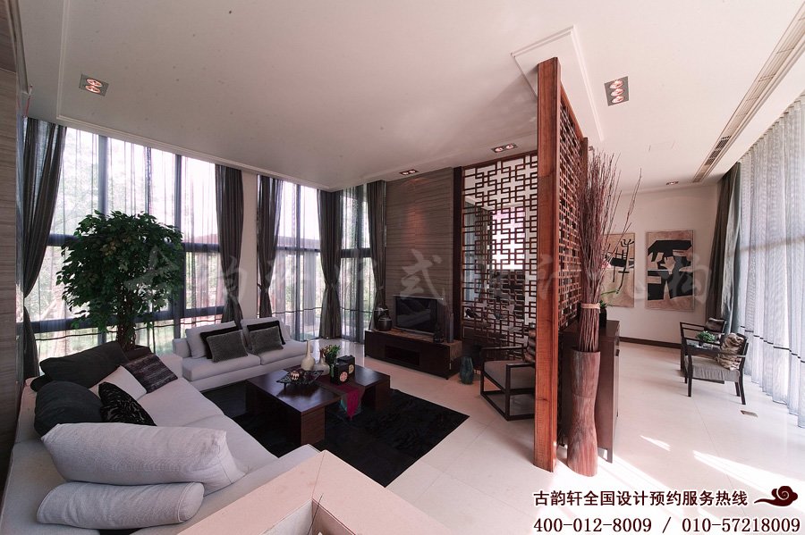 新中式风格_别墅样板房实景效果图