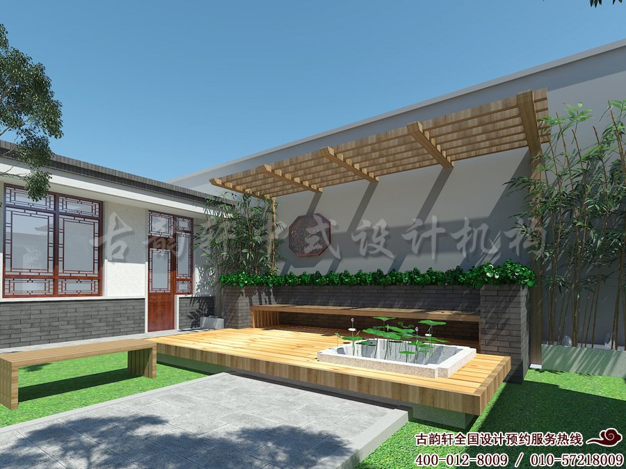 祁县新中式风格四合院装修效果图