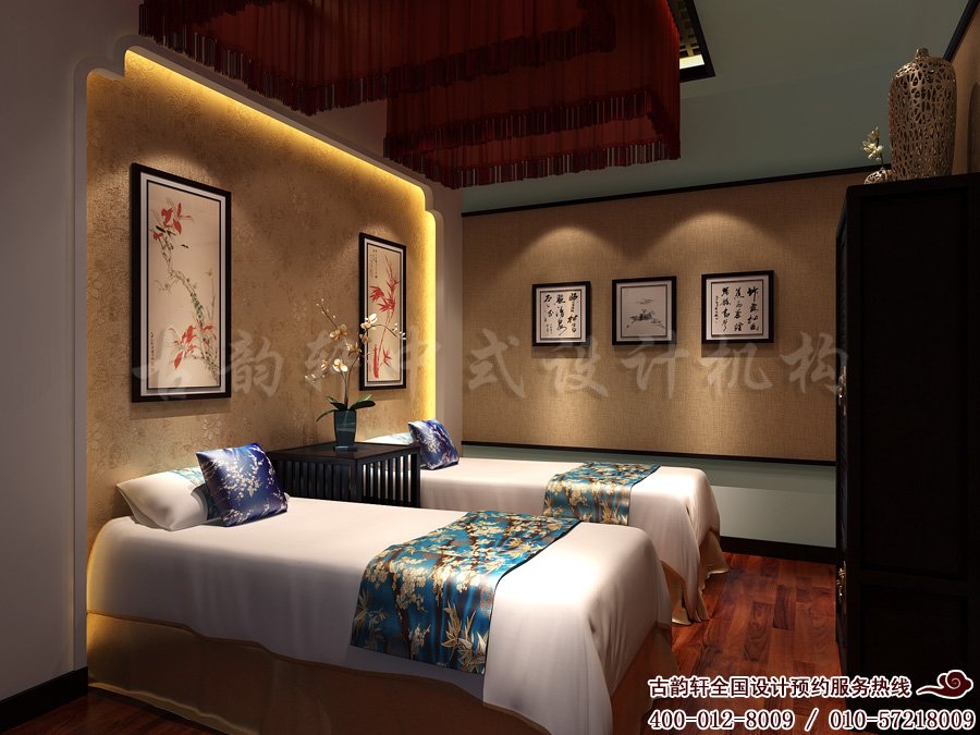 宁波现代中式风格养生会所装修效果图