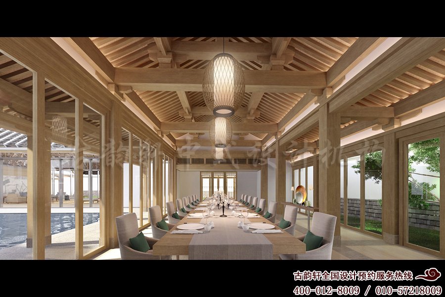 上海新中式风格会馆装修效果图