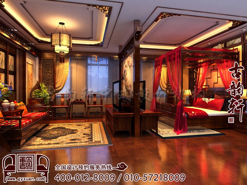  唐山中式别墅装修享受古韵风雅氛围、温馨舒适 